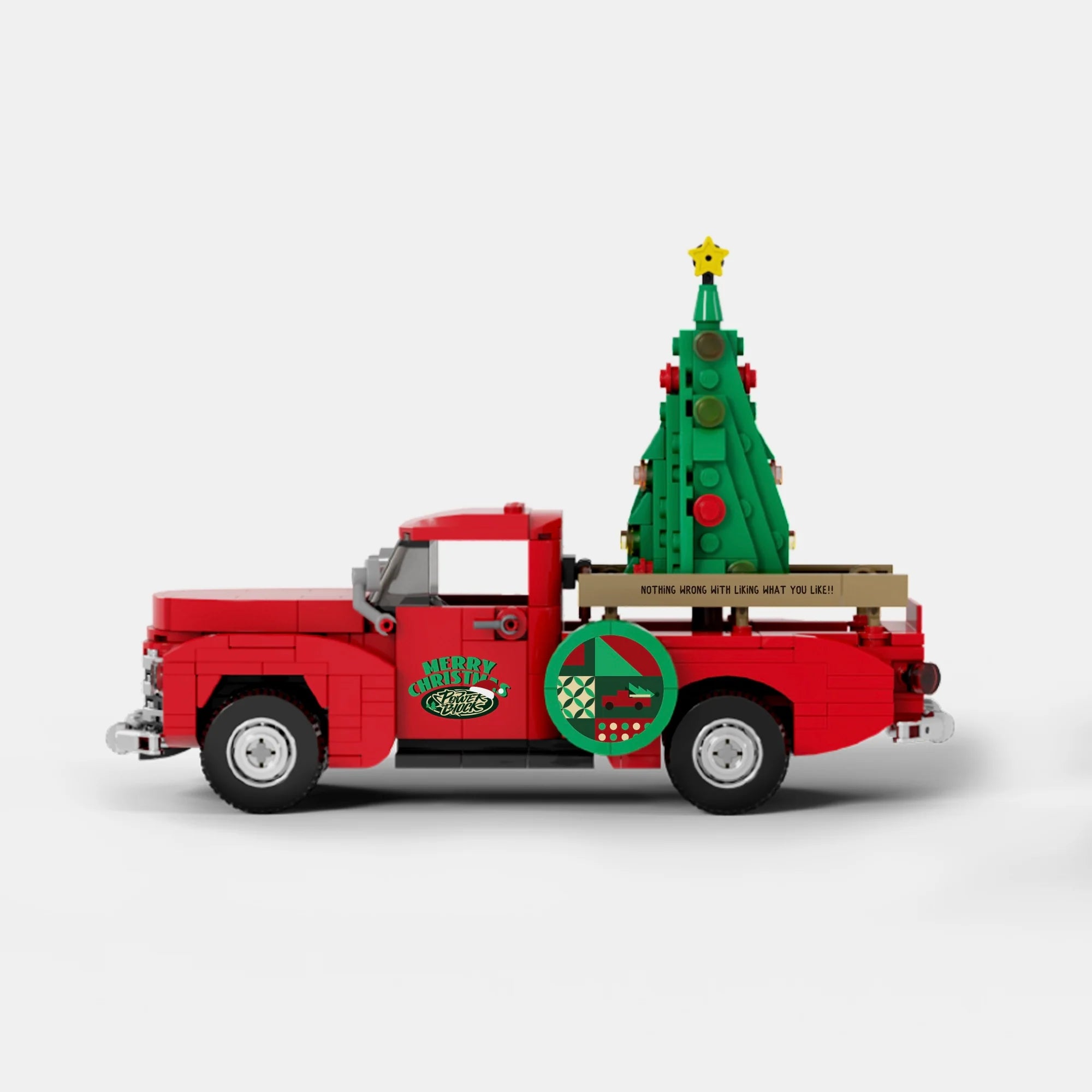 CHRISTMAS PICKUP WITH DISPLAY CONTAINER brick model kit