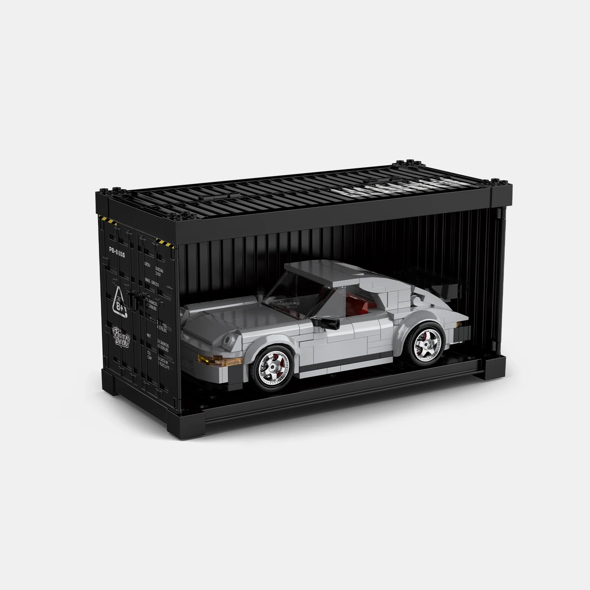 PORSCHE 930 WITH DISPLAY CONTAINER brick model kit