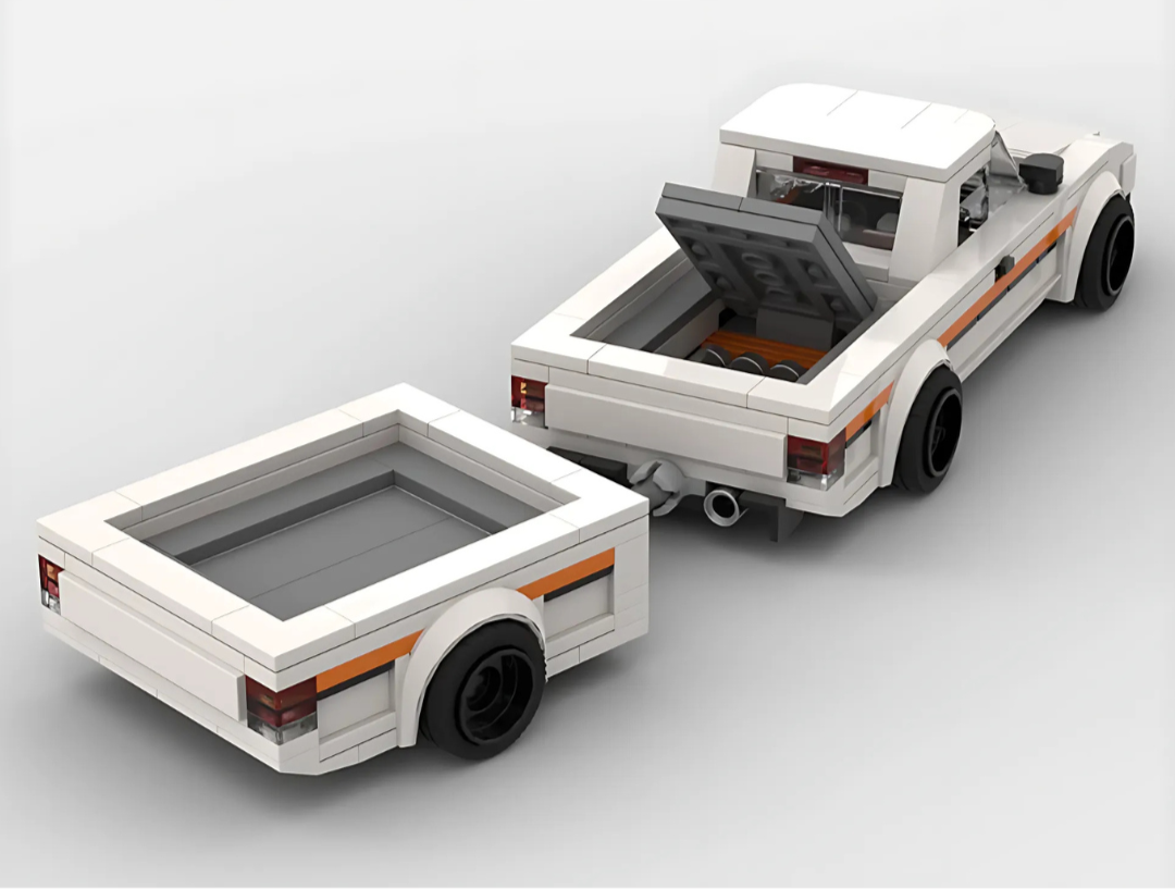VW CADDY 1982 MK1 WITH TRAILER brick model kit