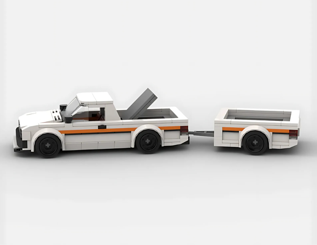 VW CADDY 1982 MK1 WITH TRAILER brick model kit