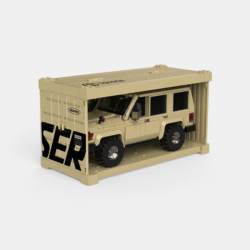 LAND CRUISER WITH DISPLAY CONTAINER brick model kit