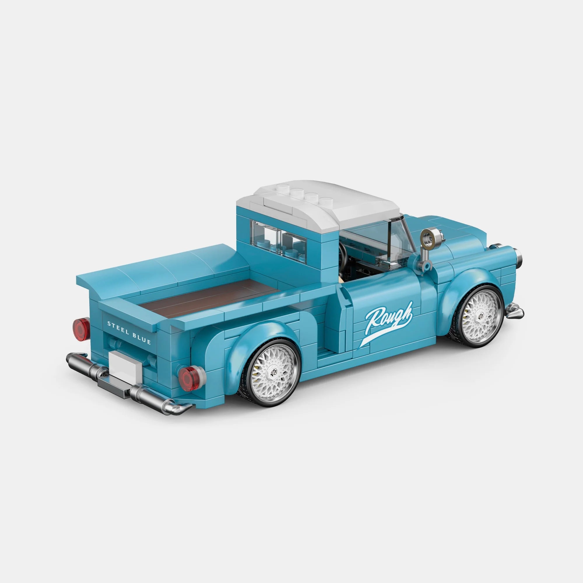 RETRO PICKUP TRUCK WITH DISPLAY CONTAINER brick model kit