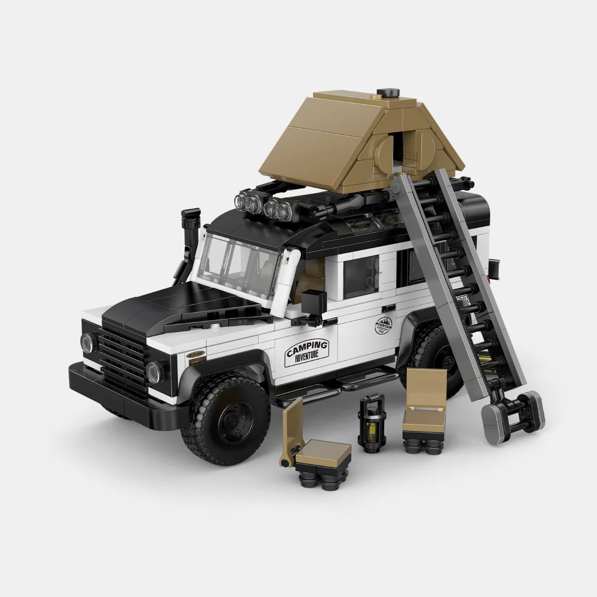 LAND ROVER DEFENDER WITH DISPLAY CONTAINER brick model kit