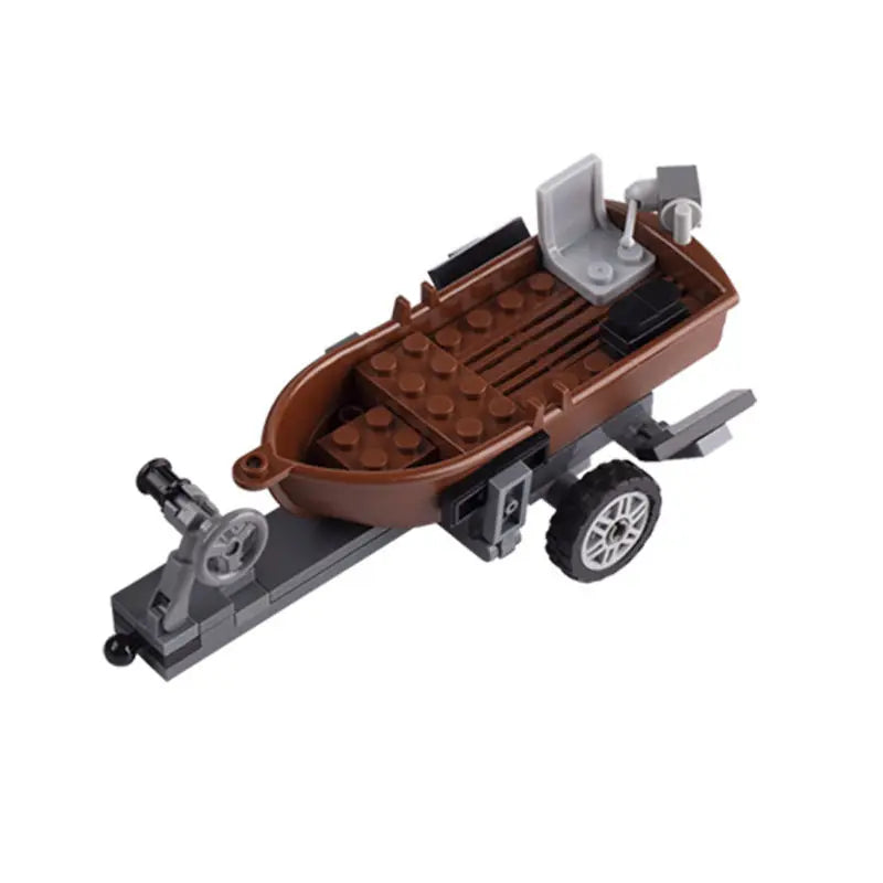 PICKUP TRUCK WITH BOAT brick model kit