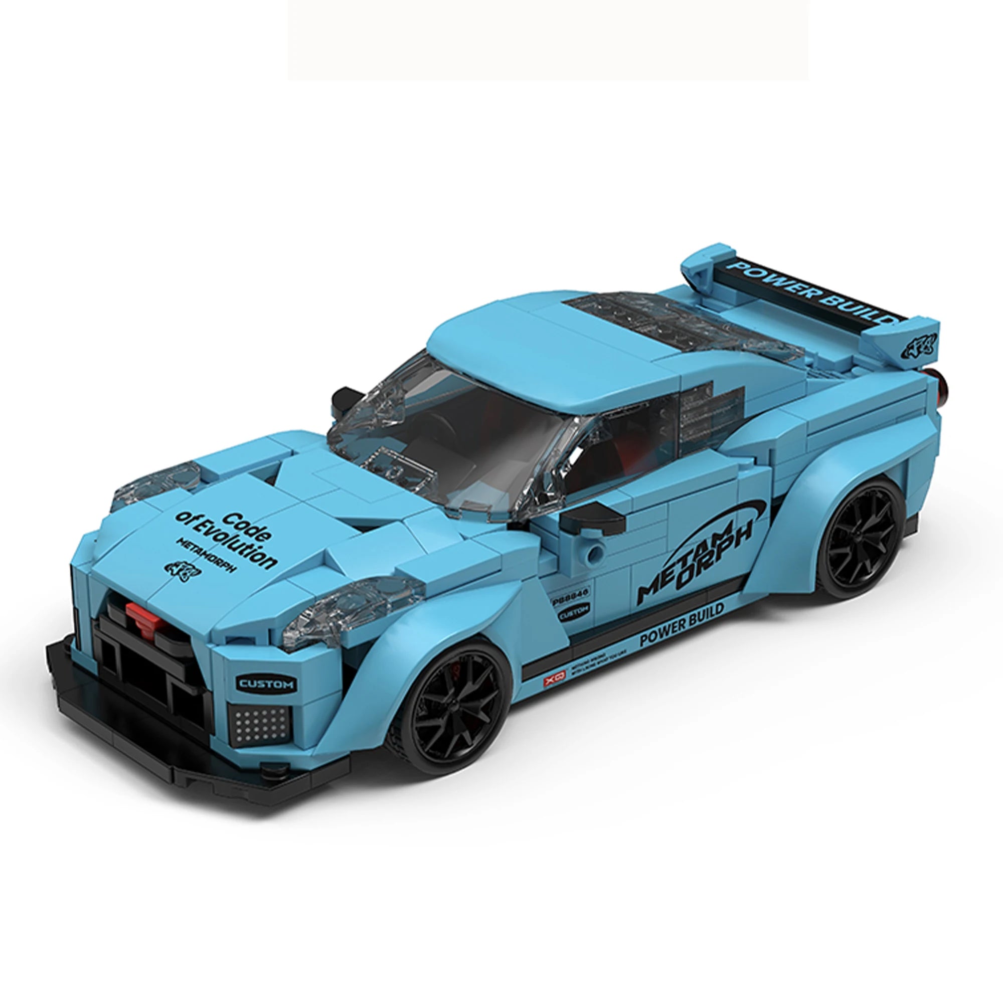 NISSAN GTR WITH DISPLAY CONTAINER brick model kit