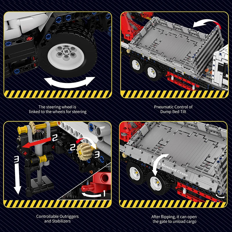 ENGINEERING TRUCK WITH CRANE motorised brick model kit