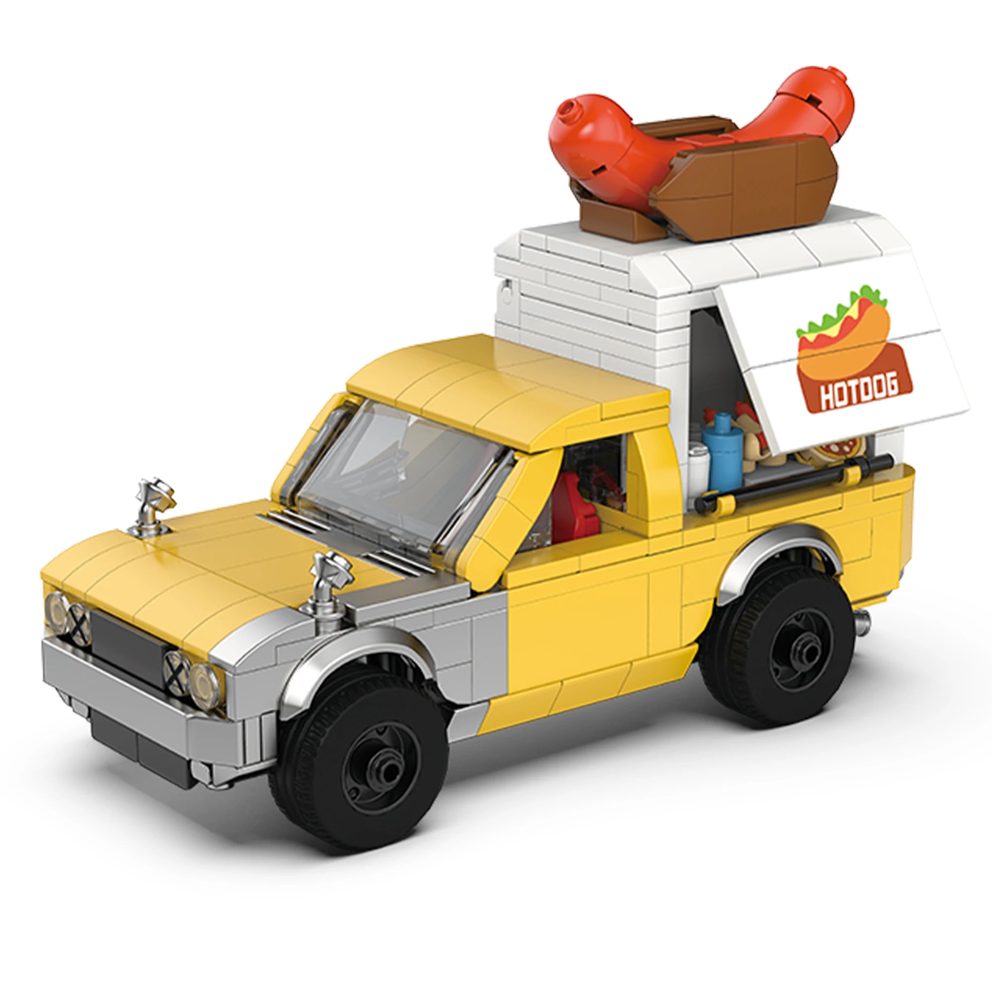 HOT DOG CAR WITH DISPLAY CONTAINER brick model kit