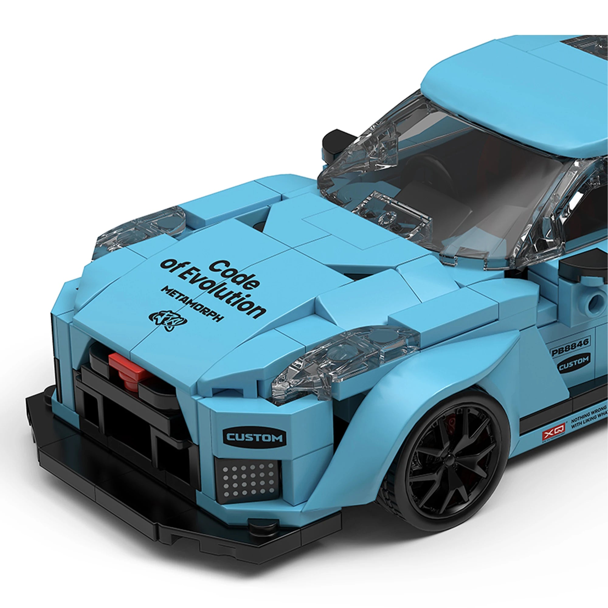 NISSAN GTR WITH DISPLAY CONTAINER brick model kit
