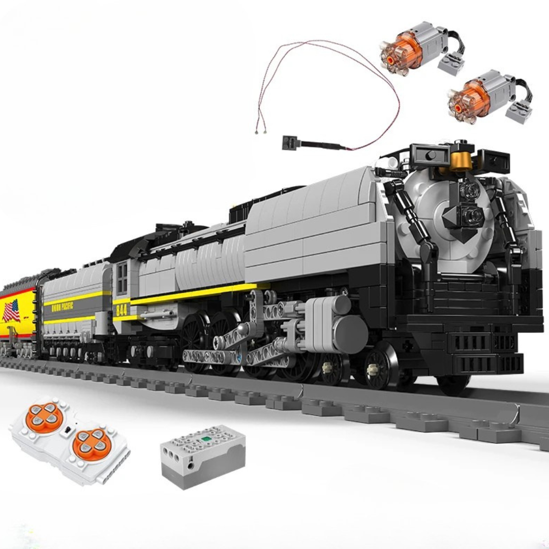 UNION PACIFIC 844 STEAM LOCOMOTIVE motorised brick model kit