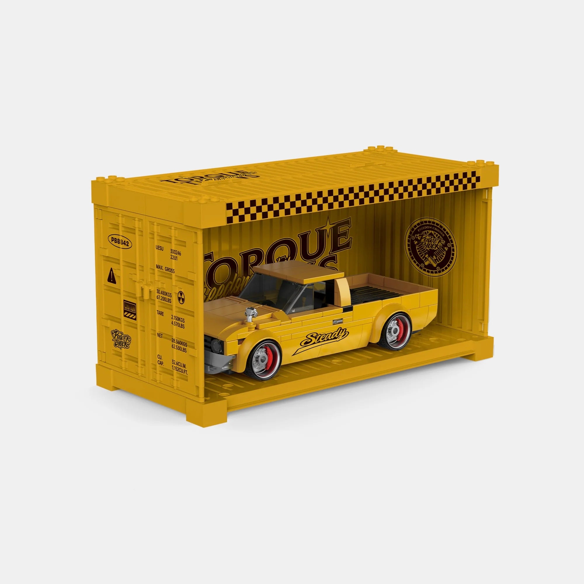 DATSUN SUNNY PICKUP TRUCK WITH DISPLAY CONTAINER brick model kit