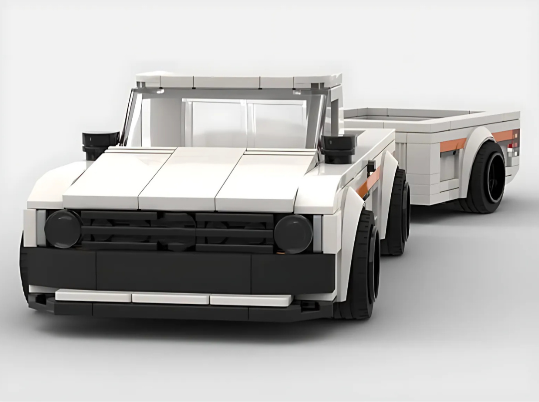 VOLKSWAGEN CADDY 1982 MK1 WITH TRAILER brick model kit