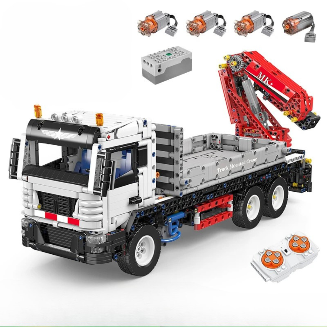 ENGINEERING TRUCK WITH CRANE motorised brick model kit