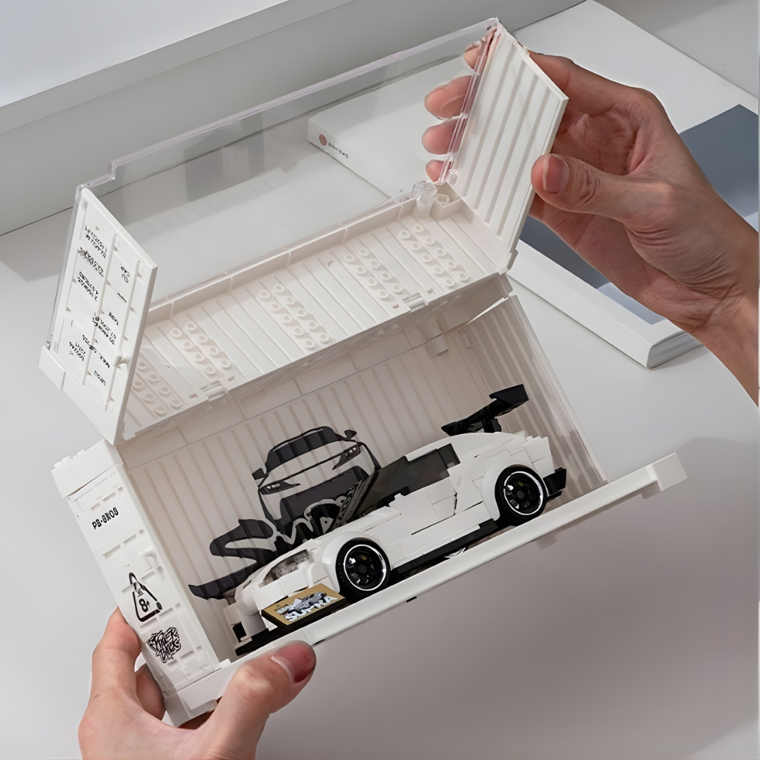 TOYOTA SUPRA WITH DISPLAY CONTAINER brick model kit