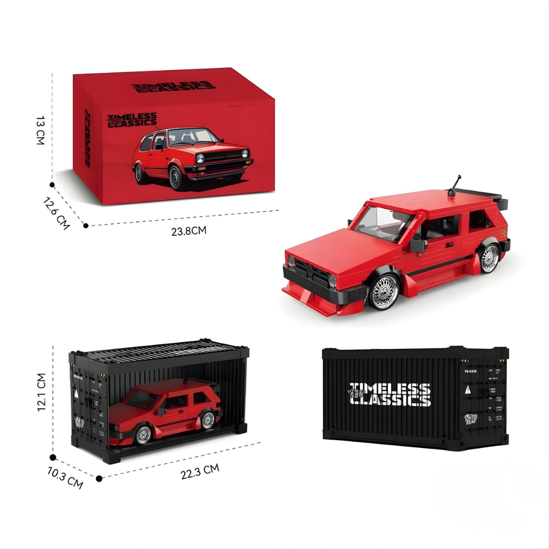 VW GOLF WITH DISPLAY CONTAINER brick model kit
