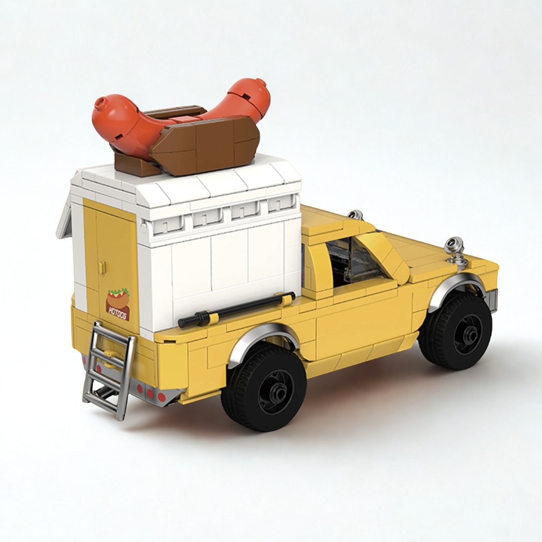 HOT DOG CAR WITH DISPLAY CONTAINER brick model kit