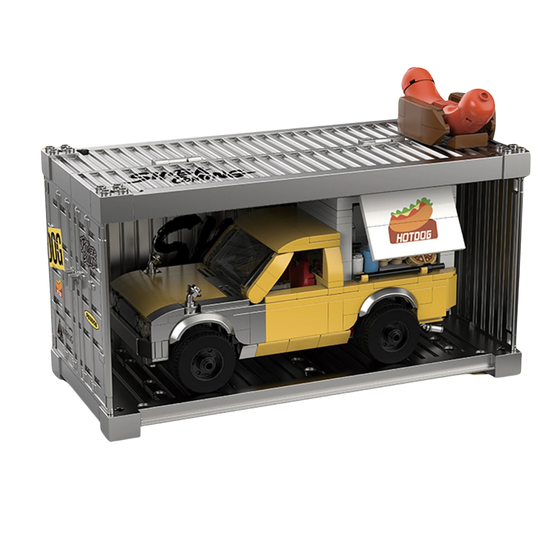 HOT DOG CAR WITH DISPLAY CONTAINER brick model kit