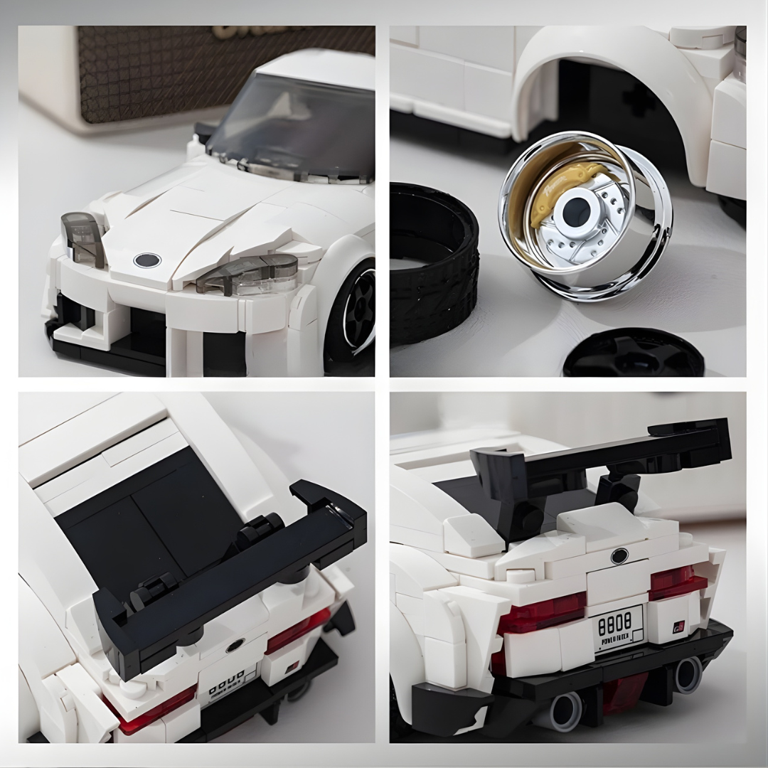 TOYOTA SUPRA WITH DISPLAY CONTAINER brick model kit