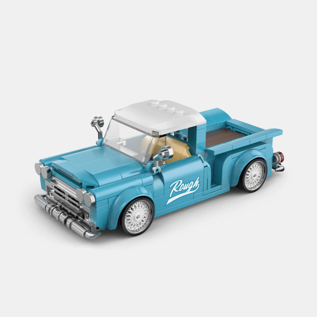 RETRO PICKUP TRUCK WITH DISPLAY CONTAINER brick model kit