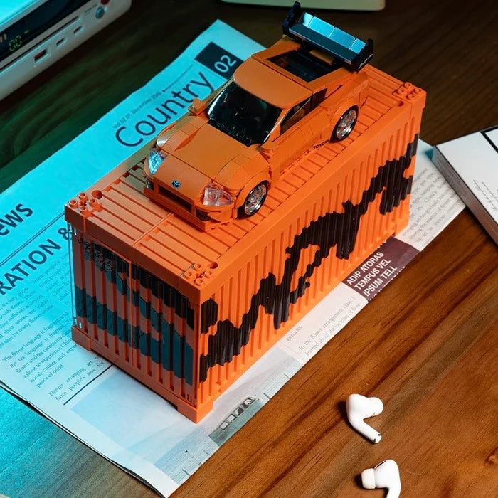 TOYOTA A80 WITH DISPLAY CONTAINER brick model kit