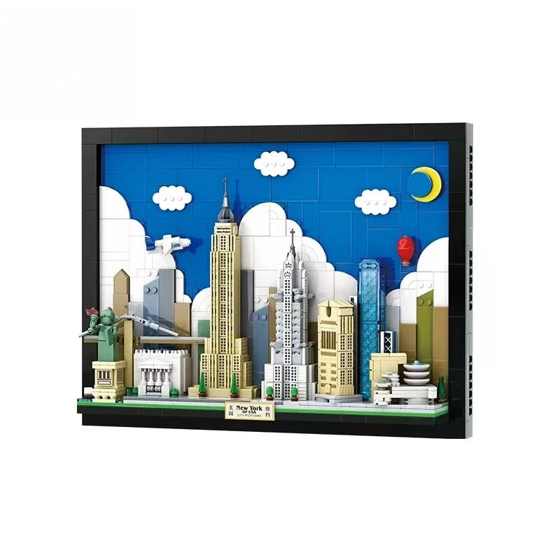 NEW YORK POSTCARD brick art