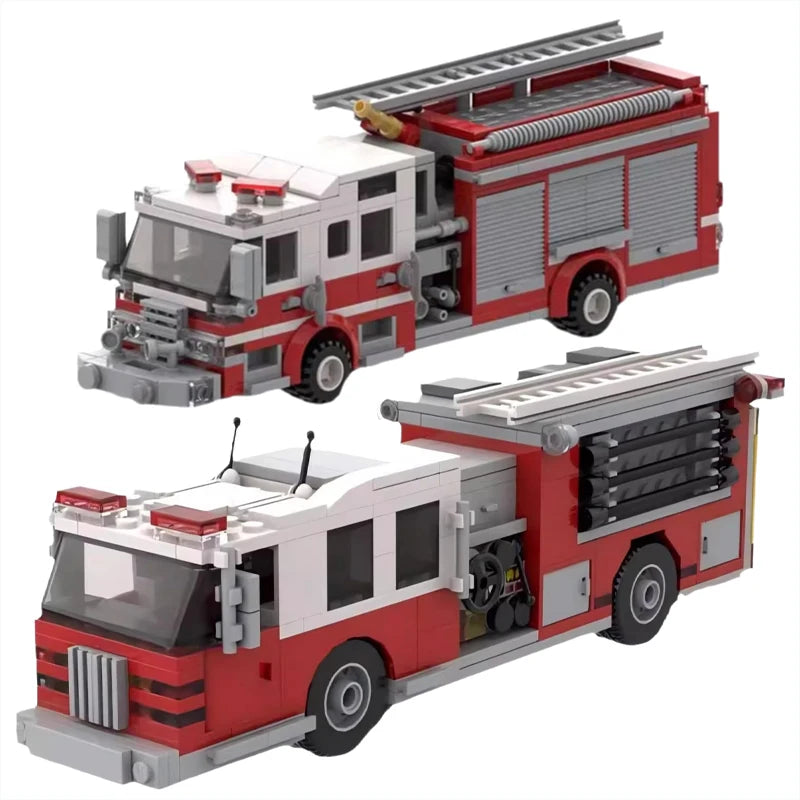 FIRE TRUCKS brick model kit