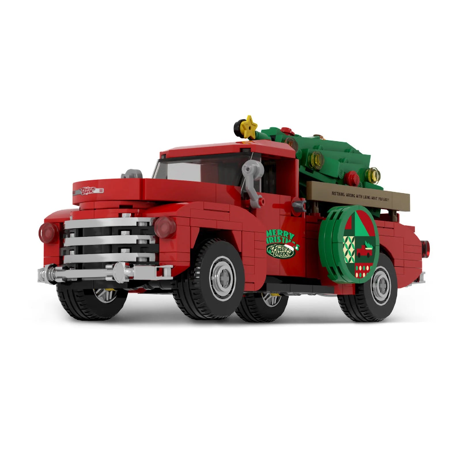 CHRISTMAS PICKUP WITH DISPLAY CONTAINER brick model kit