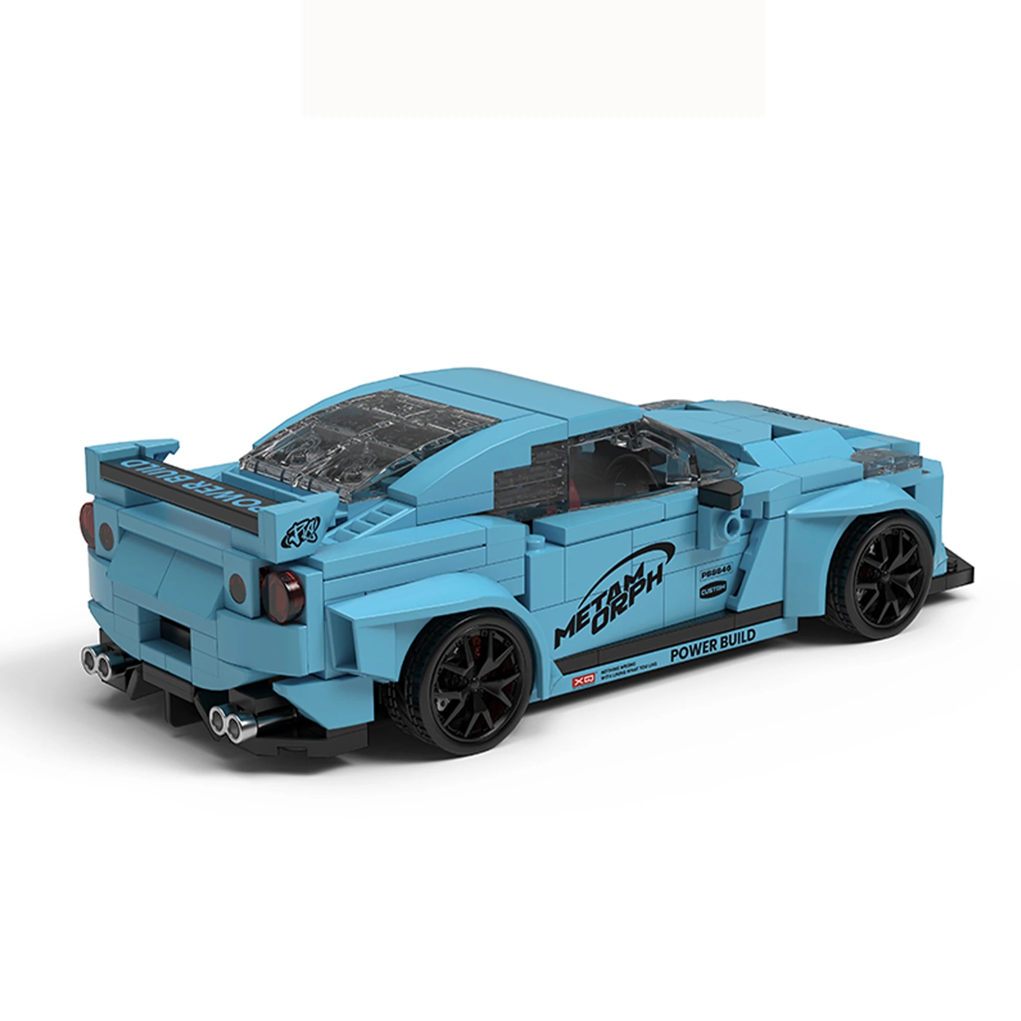 NISSAN GTR WITH DISPLAY CONTAINER brick model kit