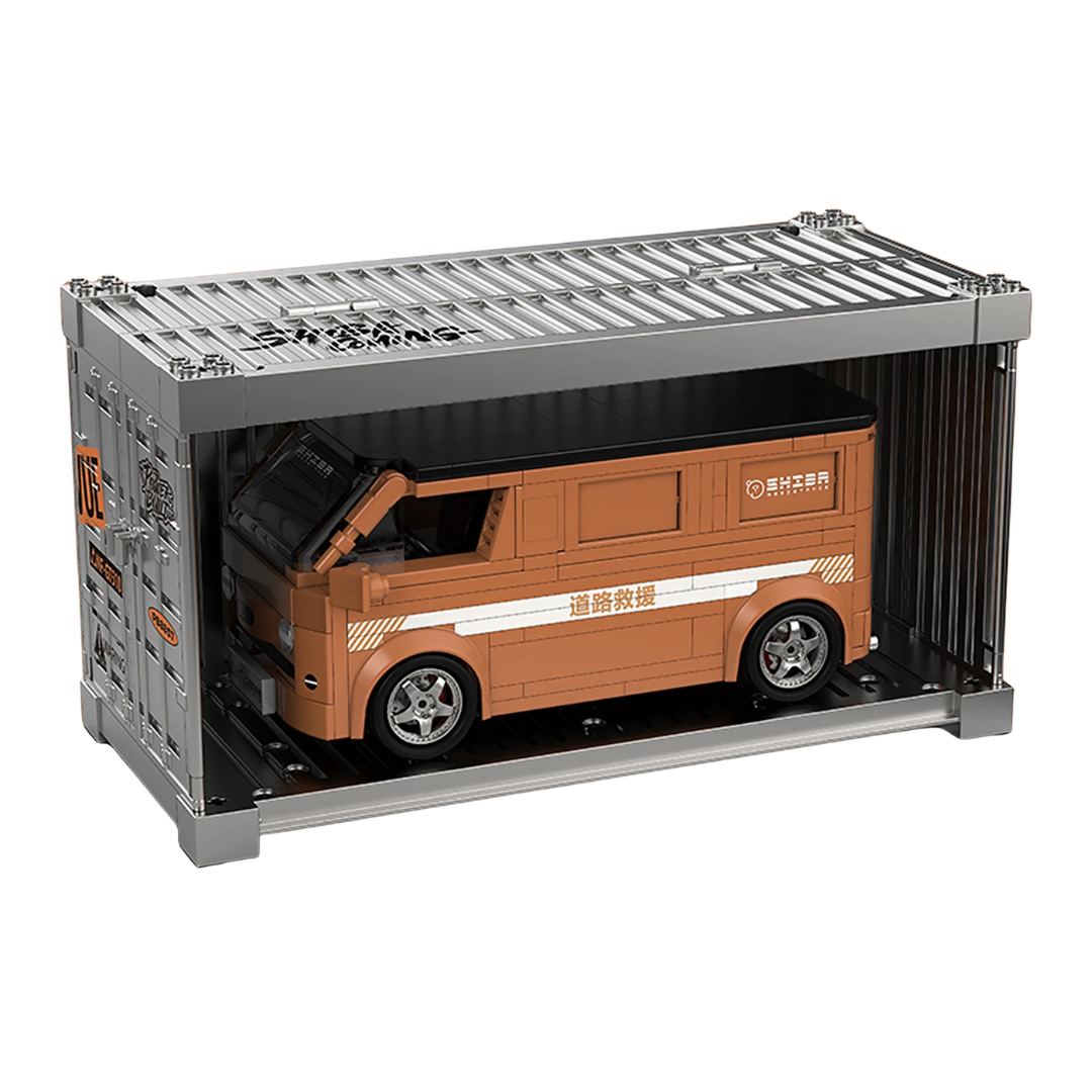 CAMPER VAN WITH DISPLAY CONTAINER brick model kit