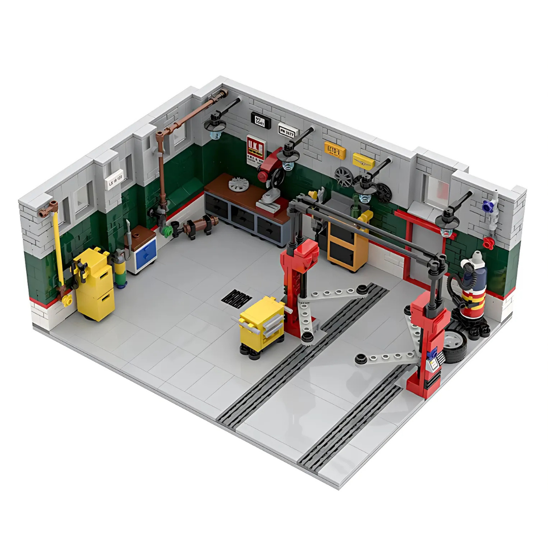 CAR WORKSHOP brick model kit